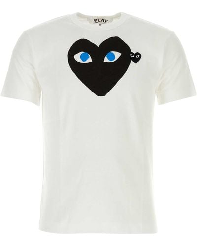 COMME DES GARÇONS PLAY Double Heart Logo T-shirt - White