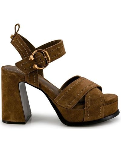 Ash Melany Round-Toe Sandals - Brown