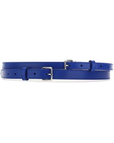Alexander McQueen Electric Leather Belt - Blue