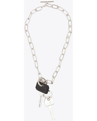 MM6 by Maison Martin Margiela Collana Metal Chain Necklace With Keys - White