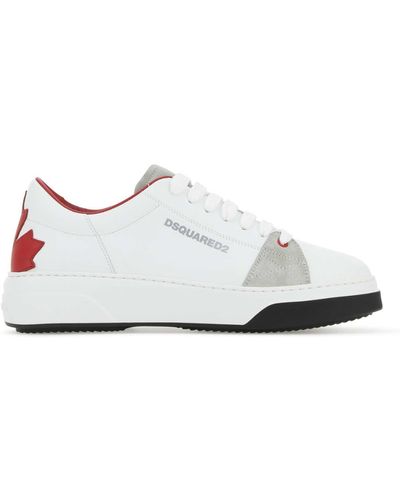 DSquared² Two-tone Leather Bumper Trainers - White