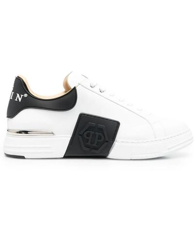 Philipp Plein Hexagon Sneakers In Leather - White