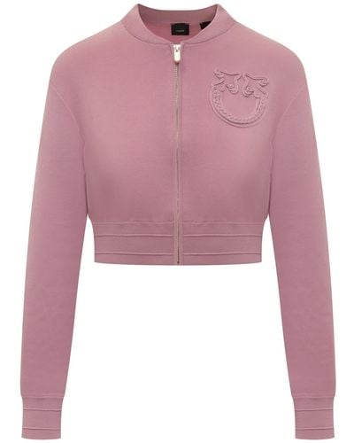 Pinko Bomber Jacket With Love Birds Logo - Pink