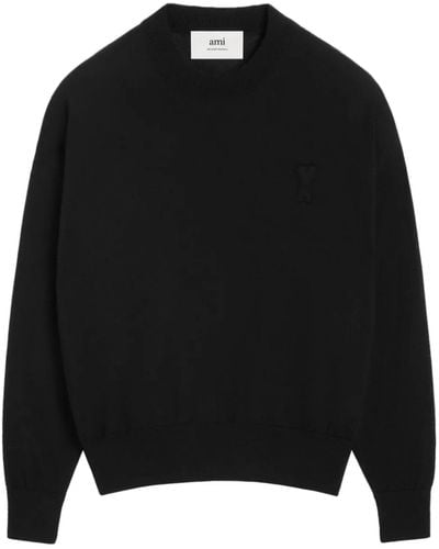 Ami Paris Black Wool Sweater