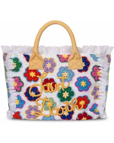 Mc2 Saint Barth Vanity Crochet Flower Shoulder Bag - Blue