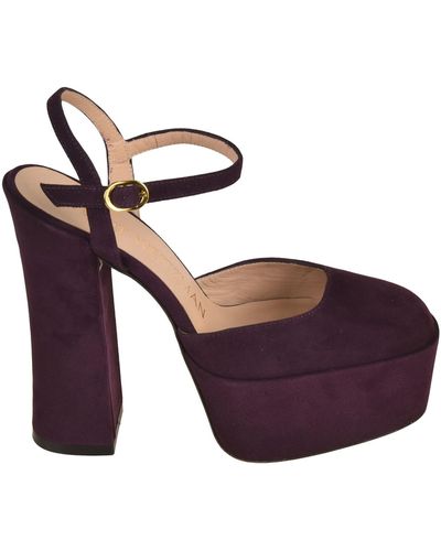 Stuart Weitzman Block Heel Sandals - Purple