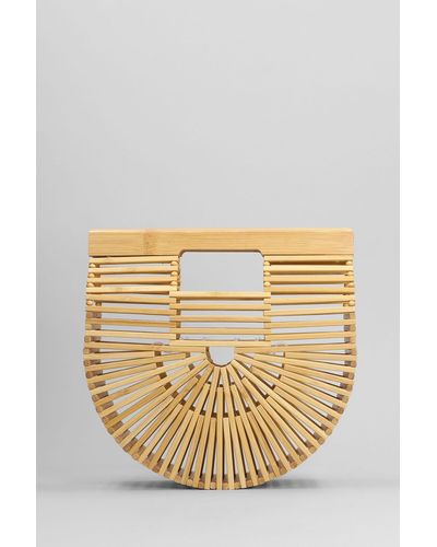 Cult Gaia Gaias Mini Ark Hand Bag In Beige Bamboo - Metallic