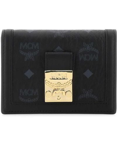 MCM Printed Canvas Tracy Coin Purse - Black