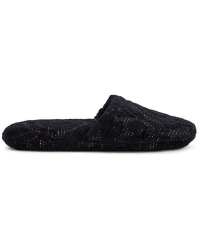 Versace Round-toe Barocco Patterned Slides - Black