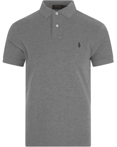 Ralph Lauren And Military Slim-Fit Pique Polo Shirt - Gray
