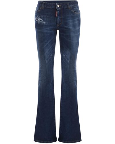DSquared² Jeans Medium Waist Flare Made Of Denim - Blue