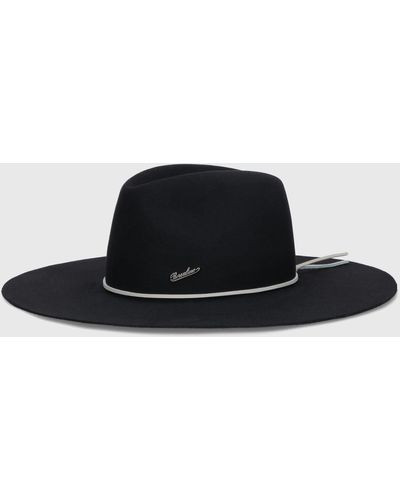 Borsalino Heath Alessandria Brushed Felt Leather Hatband - Black