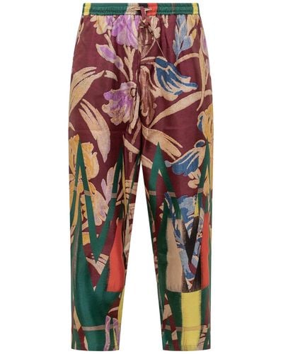 Pierre Louis Mascia Silk Pants - Red