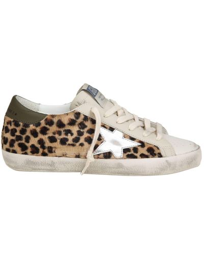 Golden Goose Leather And Glitter Trainers - Multicolour