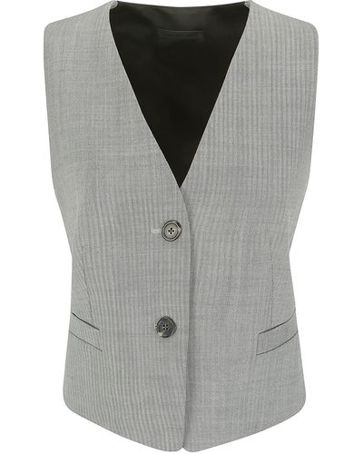 Helmut Lang Tux Vest.Str Wool Hr - Gray