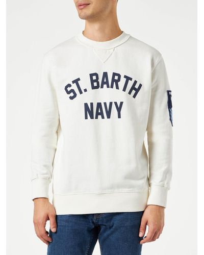 Mc2 Saint Barth Sweatshirt With St. Barth Print - White