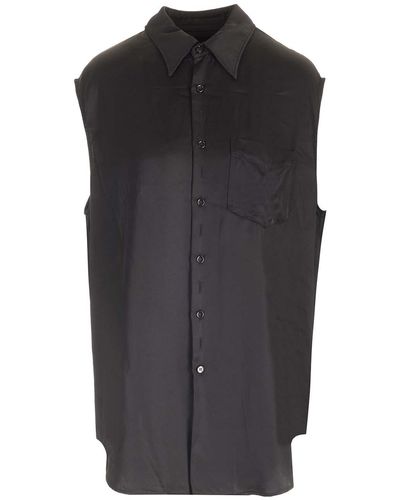 MM6 by Maison Martin Margiela Viscose Sleeveless Shirt - Black