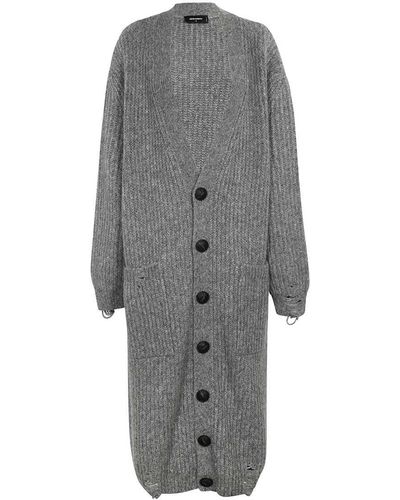 DSquared² Long Knitted Cardigan - Gray