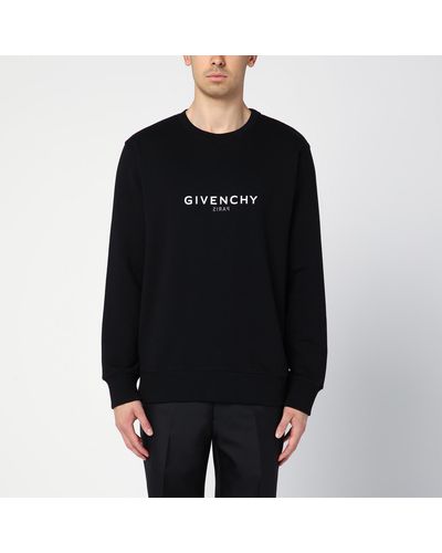 Givenchy Reverse Cotton Crewneck Sweatshirt With Logo - Black