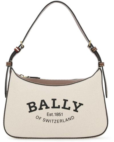 Bally Two-Tone Canvas And Leather Coralye Handbag - White