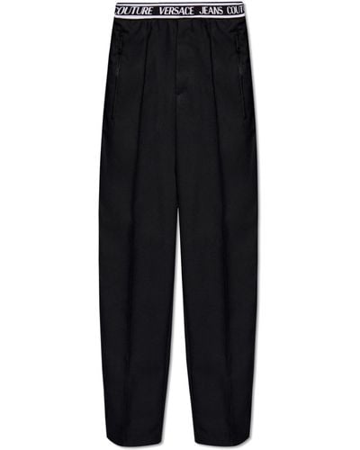 Versace Trousers With Elastic Waist - Black