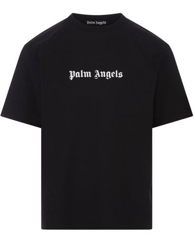 Palm Angels T-Shirt With Contrast Logo - Black