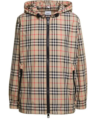 Burberry Vintage Check Rain Jacket With Fixed Hood - Multicolour
