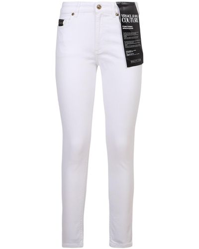 Versace Logo-embroidered Skinny Pants - White