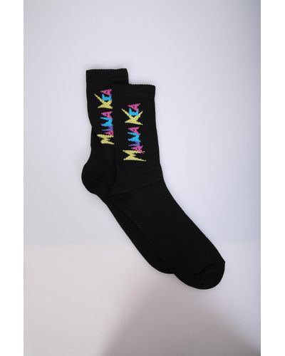 Mauna Kea Cotton Blend Logo Socks - Black