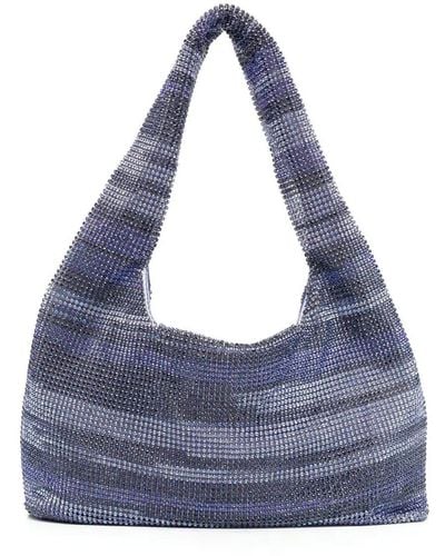 Kara Mini Crystal Mesh Armpit Bag - Blue