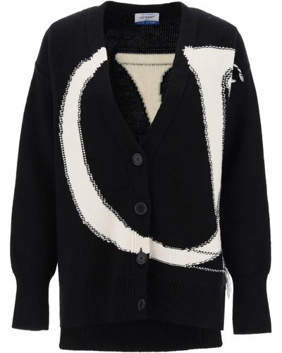 Off-White c/o Virgil Abloh Logo-intarsia Wool Cardigan - Black