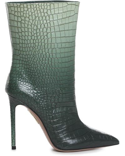 Aquazzura So Matignon 105mm Ankle Boots - Green