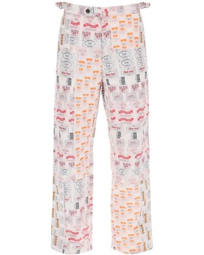 Bode Clinton Street Label Patchwork Trousers - Pink