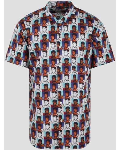 Comme des Garçons Muhammad Ali Printed Shirt - Blue