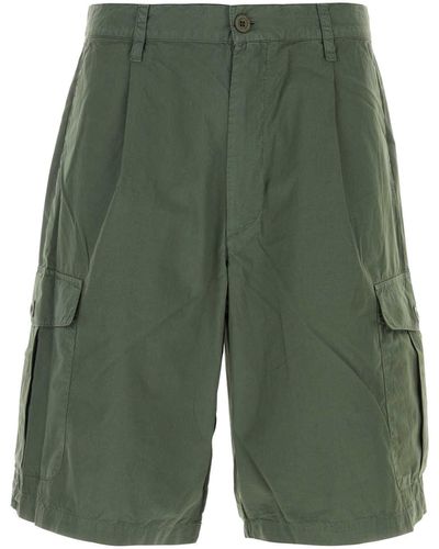 Emporio Armani Dark Cotton Bermuda Shorts - Green