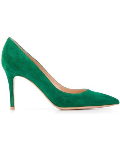 Gianvito Rossi Pointed-toe Slip-on Court Shoes - Green