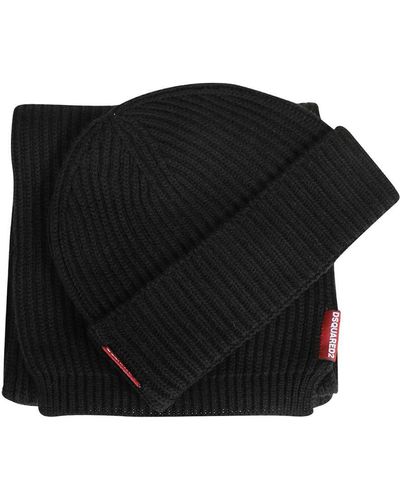 DSquared² Hat And Scarf Set - Black