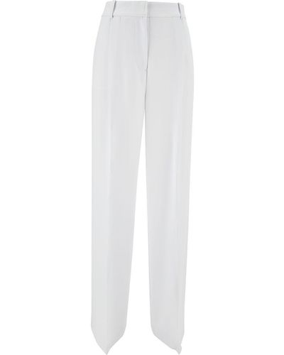 MICHAEL Michael Kors Wide Leg Tailored Trousers In Cotton - White