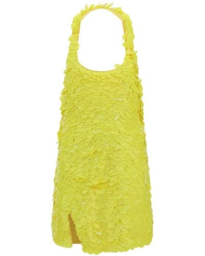 The Attico Allium Sequin Mini Dress - Yellow