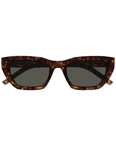 Saint Laurent Sl M127/F Linea Monogram Sunglasses - Brown