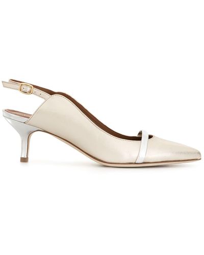 Malone Souliers Marion 60mm Pointed Pumps - Natural