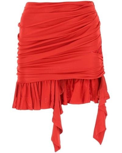 ANDREADAMO Viscose Mini Skirt - Red