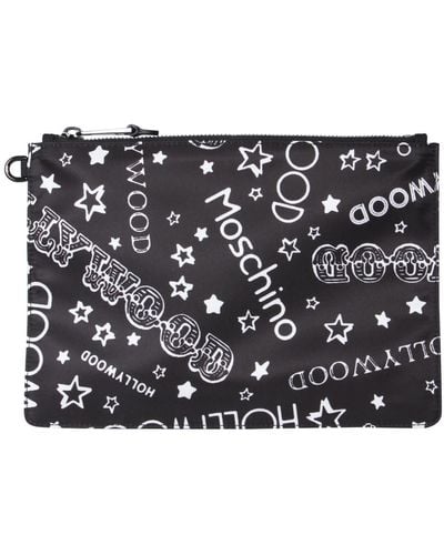 Moschino Pouch With Hollywood Print - Grey