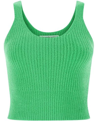 T By Alexander Wang Round Neck Knitted Tank Top - Green