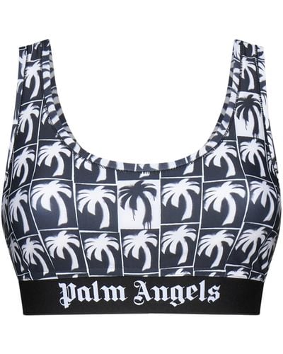 Palm Angels Palms Logo Bra Top - Blue