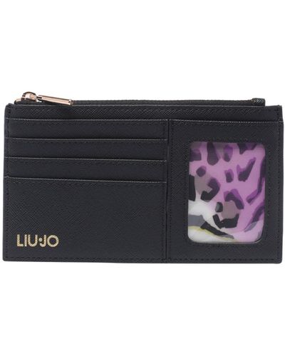 Liu Jo Logo Cards Holder With Zip - Purple