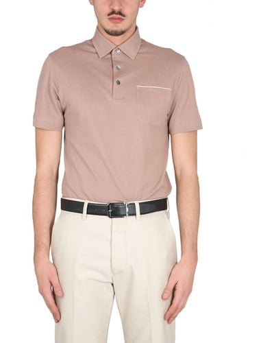 Zegna Polo With Pocket - Pink