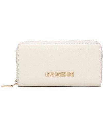 Love Moschino Logo Lettering Zipped Wallet - White