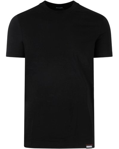 DSquared² Logo-patch Crewneck T-shirt - Black