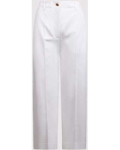 Patou Wide-Leg Cotton Trousers - White